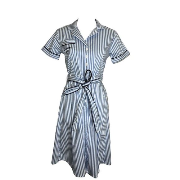 New! Women’s Striped Knee Length Fit & Flare Dress Small - Picture 1 of 11
